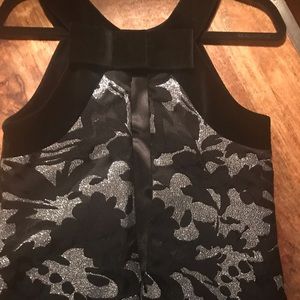 Milly Cocktail Dress with Velvet Trim/Bow